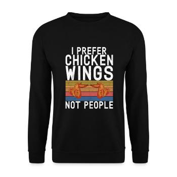 Cadeaux d’ailes de poulet - Sweat-shirt Unisexe - noir - Devant - Alina (178cm) & Michal (187cm)