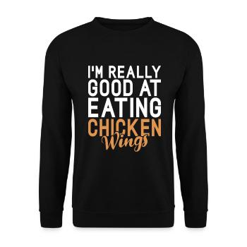 Chicken Wings Gifts - Unisex Sweatshirt - black - Front - Alina (178cm) & Michal (187cm)