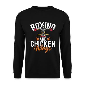 Chicken Wings Gifts - Unisex Sweatshirt - black - Front - Alina (178cm) & Michal (187cm)