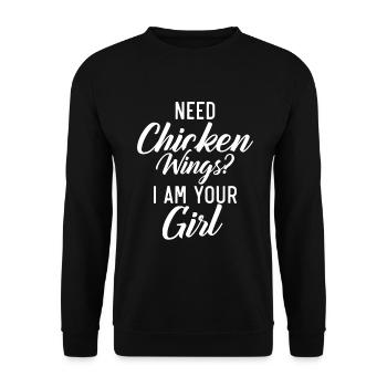 Chicken Wings Gifts - Unisex Sweatshirt - black - Front - Alina (178cm) & Michal (187cm)