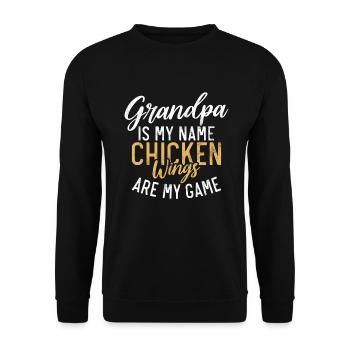 Cadeaux d’ailes de poulet - Sweat-shirt Unisexe - noir - Devant - Alina (178cm) & Michal (187cm)