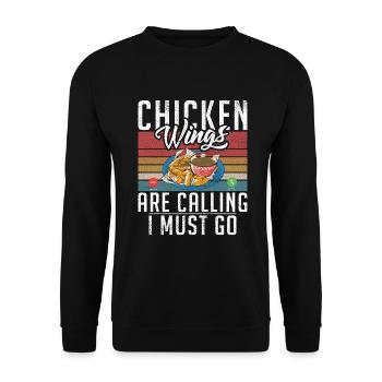 Chicken Wings Gifts - Unisex Sweatshirt - black - Front - Alina (178cm) & Michal (187cm)