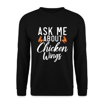 Cadeaux d’ailes de poulet - Sweat-shirt Unisexe - noir - Devant - Alina (178cm) & Michal (187cm)