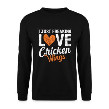 Cadeaux d’ailes de poulet - Sweat-shirt Unisexe - noir - Devant - Alina (178cm) & Michal (187cm)