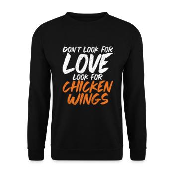 Cadeaux d’ailes de poulet - Sweat-shirt Unisexe - noir - Devant - Alina (178cm) & Michal (187cm)