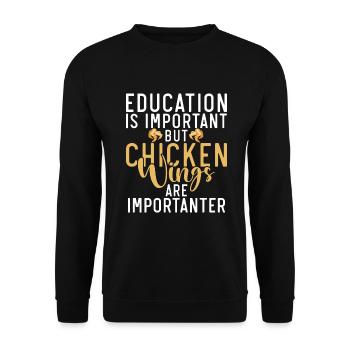 Chicken Wings Gifts - Unisex Sweatshirt - black - Front - Alina (178cm) & Michal (187cm)