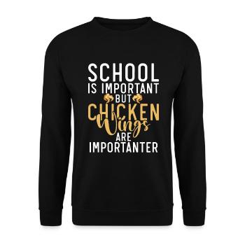 Cadeaux d’ailes de poulet - Sweat-shirt Unisexe - noir - Devant - Alina (178cm) & Michal (187cm)