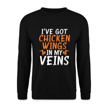 Chicken Wings Gifts - Unisex Sweatshirt - black - Front - Alina (178cm) & Michal (187cm)
