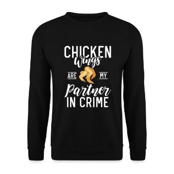 Chicken Wings Gifts - Unisex Sweatshirt - black - Front - Alina (178cm) & Michal (187cm)