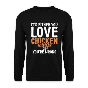 Chicken Wings Gifts - Unisex Sweatshirt - black - Front - Alina (178cm) & Michal (187cm)