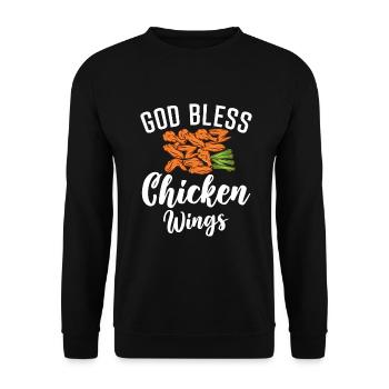 Chicken Wings Gifts - Unisex Sweatshirt - black - Front - Alina (178cm) & Michal (187cm)