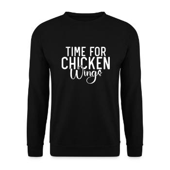 Cadeaux d’ailes de poulet - Sweat-shirt Unisexe - noir - Devant - Alina (178cm) & Michal (187cm)
