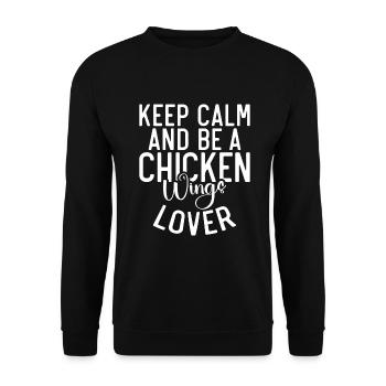 Cadeaux d’ailes de poulet - Sweat-shirt Unisexe - noir - Devant - Alina (178cm) & Michal (187cm)