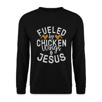 Cadeaux d’ailes de poulet - Sweat-shirt Unisexe - noir - Devant - Alina (178cm) & Michal (187cm)