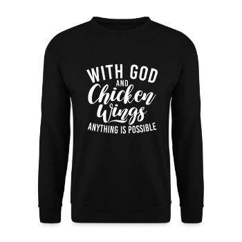 Chicken Wings Gifts - Unisex Sweatshirt - black - Front - Alina (178cm) & Michal (187cm)