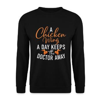 Chicken Wings Gifts - Unisex Sweatshirt - black - Front - Alina (178cm) & Michal (187cm)