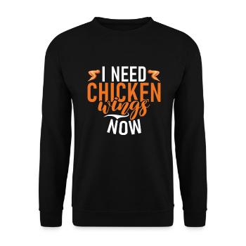 Chicken Wings Gifts - Unisex Sweatshirt - black - Front - Alina (178cm) & Michal (187cm)