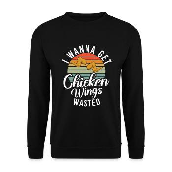 Cadeaux d’ailes de poulet - Sweat-shirt Unisexe - noir - Devant - Alina (178cm) & Michal (187cm)