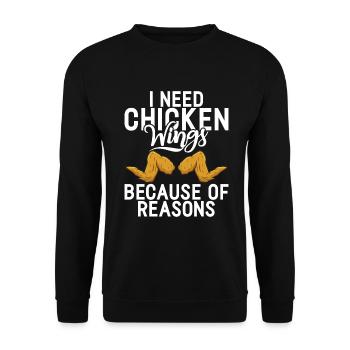 Chicken Wings Gifts - Unisex Sweatshirt - black - Front - Alina (178cm) & Michal (187cm)