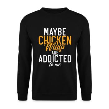 Cadeaux d’ailes de poulet - Sweat-shirt Unisexe - noir - Devant - Alina (178cm) & Michal (187cm)