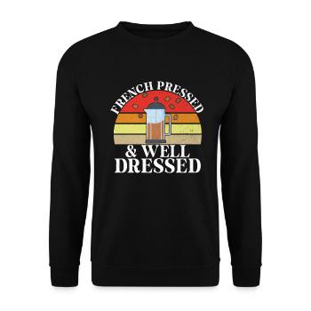 Coffee Gifts - Unisex Pullover - Schwarz - Vorne - Alina (178cm) & Michal (187cm)