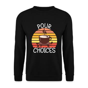 Coffee Gifts - Unisex Pullover - Schwarz - Vorne - Alina (178cm) & Michal (187cm)