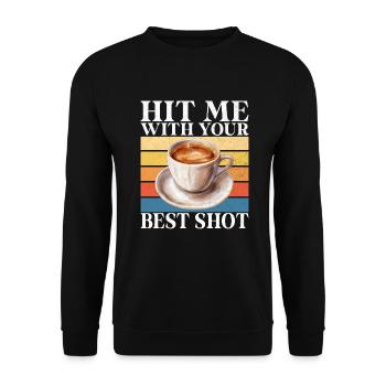 Coffee Gifts - Unisex Pullover - Schwarz - Vorne - Alina (178cm) & Michal (187cm)