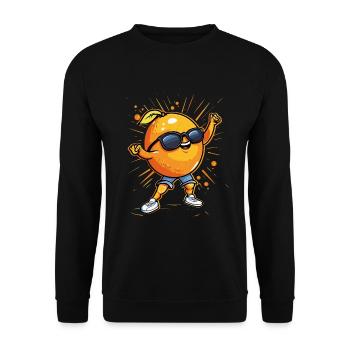Orange - Unisex Pullover - Schwarz - Vorne - Alina (178cm) & Michal (187cm)