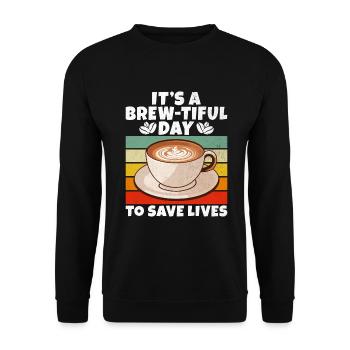 Cadeaux de café - Sweat-shirt Unisexe - noir - Devant - Alina (178cm) & Michal (187cm)