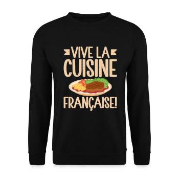Cadeaux culinaires français - Sweat-shirt Unisexe - noir - Devant - Alina (178cm) & Michal (187cm)