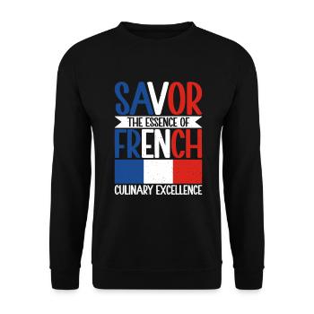 Cadeaux de cuisine française - Sweat-shirt Unisexe - noir - Devant - Alina (178cm) & Michal (187cm)