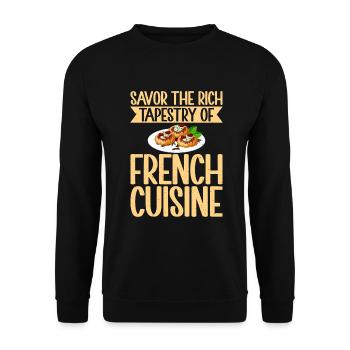 Cadeaux culinaires français - Sweat-shirt Unisexe - noir - Devant - Alina (178cm) & Michal (187cm)