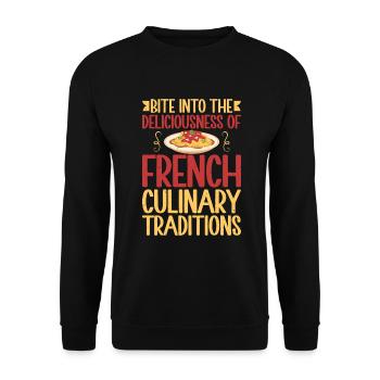 Cadeaux culinaires français - Sweat-shirt Unisexe - noir - Devant - Alina (178cm) & Michal (187cm)