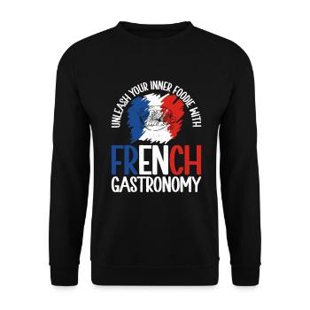 French Food Gifts - Unisex Sweatshirt - black - Front - Alina (178cm) & Michal (187cm)