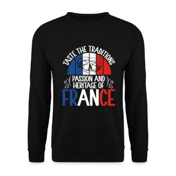 Cadeaux de cuisine française - Sweat-shirt Unisexe - noir - Devant - Alina (178cm) & Michal (187cm)