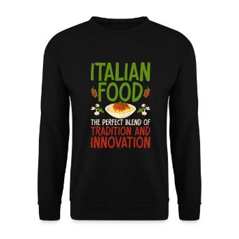 Italian Food Gifts - Unisex Sweatshirt - black - Front - Alina (178cm) & Michal (187cm)