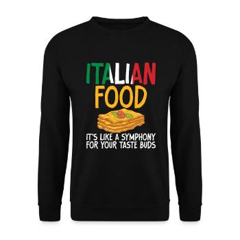 Italian Food Gifts - Unisex Sweatshirt - black - Front - Alina (178cm) & Michal (187cm)
