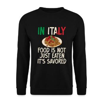 Italian Food Gifts - Unisex Sweatshirt - black - Front - Alina (178cm) & Michal (187cm)