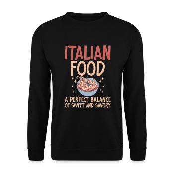 Italian Food Gifts - Unisex Sweatshirt - black - Front - Alina (178cm) & Michal (187cm)