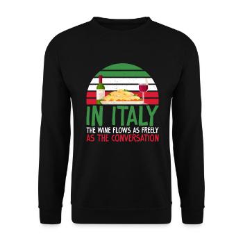 Italian Food Gifts - Unisex Sweatshirt - black - Front - Alina (178cm) & Michal (187cm)