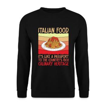 Italian Food Gifts - Unisex Sweatshirt - black - Front - Alina (178cm) & Michal (187cm)