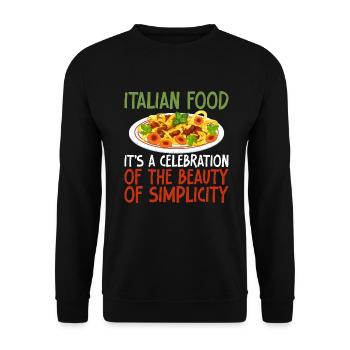 Italian Food Gifts - Unisex Sweatshirt - black - Front - Alina (178cm) & Michal (187cm)