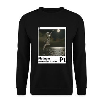 AI am Platin (at) Stilelement periodisch - Unisex Pullover - Schwarz - Vorne - Alina (178cm) & Michal (187cm)