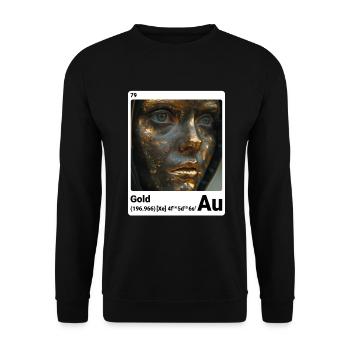 AI am Gold (wt) style element periodic fashion - Unisex Sweatshirt - black - Front - Alina (178cm) & Michal (187cm)