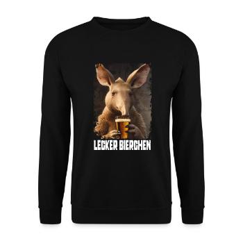 Delicious Beer Aardvark - Unisex Sweatshirt - black - Front - Alina (178cm) & Michal (187cm)