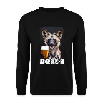Delicious Beer African Wild Dog - Unisex Sweatshirt - black - Front - Alina (178cm) & Michal (187cm)