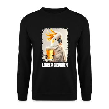 Delicious Beer Cockatoo - Unisex Sweatshirt - black - Front - Alina (178cm) & Michal (187cm)
