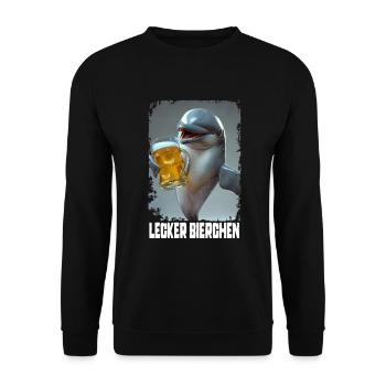 Delicious Beer Dolphin - Unisex Sweatshirt - black - Front - Alina (178cm) & Michal (187cm)