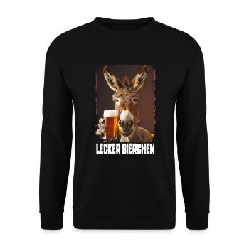 Delicious Beer Donkey - Unisex Sweatshirt - black - Front - Alina (178cm) & Michal (187cm)