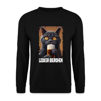 Lecker Bierchen Bussian Blue - Unisex Pullover - Schwarz - Vorne - Alina (178cm) & Michal (187cm)